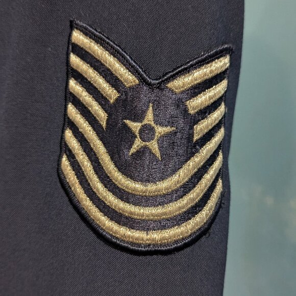 Men's Navy Double-Breasted Military Vintage Blazer - Picture 8 of 16